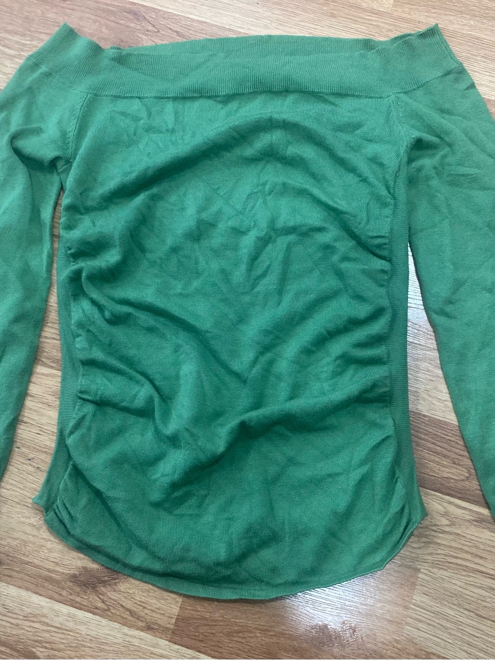 Joyce Leslie Off-Shoulder Long Sleeve Top in Lime Green
